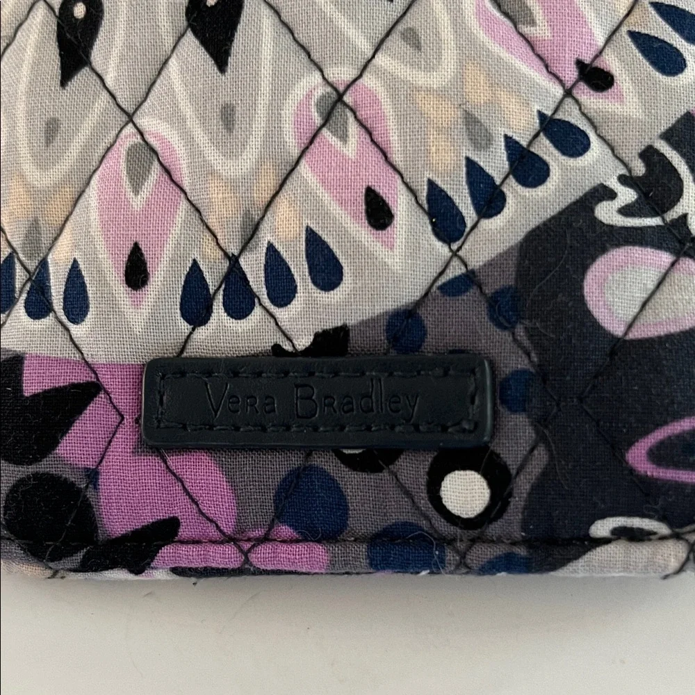 Vera Bradley Mimosa Medaliom Purple and Gray Patterned sunglasses case